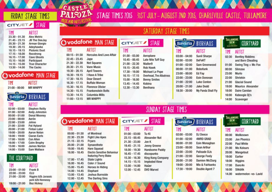Castlepalooza 2015 stage times and&nbsp;line-up