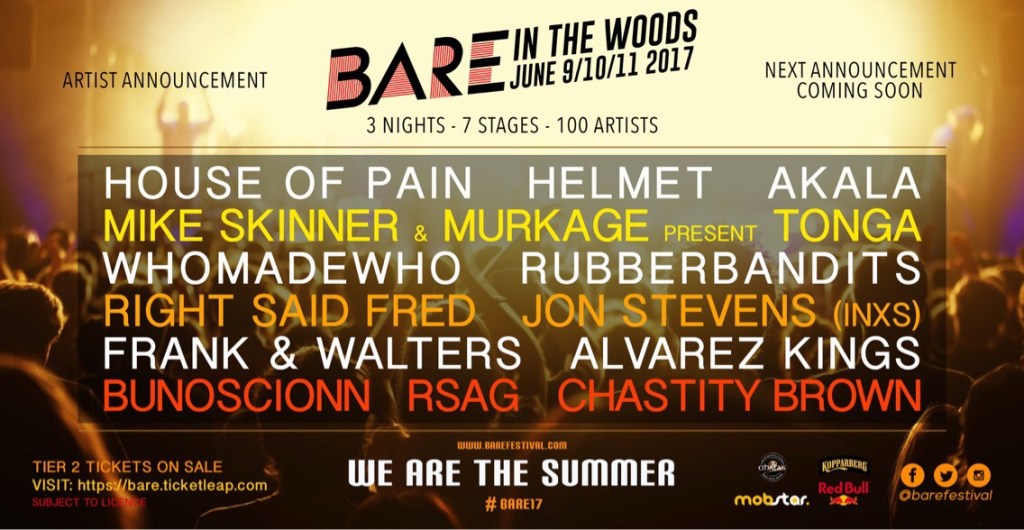 BARE in the Woods 2017 | Rubberbandits, RSAG & more join this year’s festival 