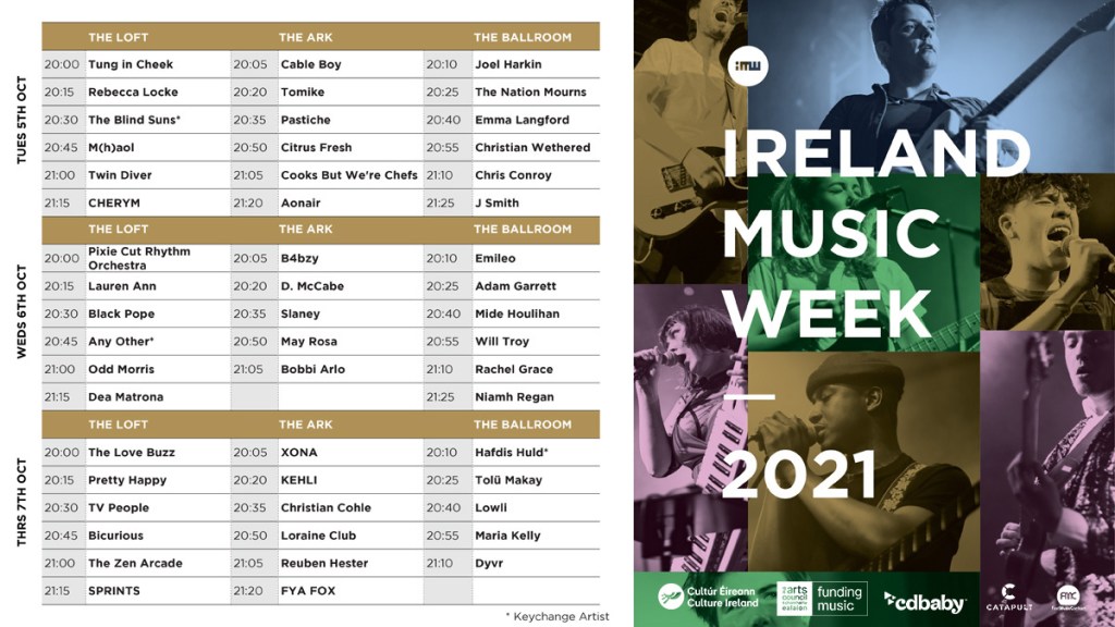 Ireland Music Week 2021 Artist Schedule&nbsp;announced