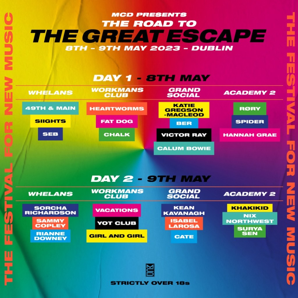 The Road To The Great Escape Dublin 2023 full line-up&nbsp;announced